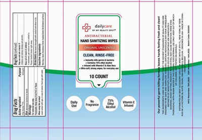 Label Image (Dailycare Antibacterial Hand Sanitizing Wipes Original Unsecented 10 Pcs 75vv)
